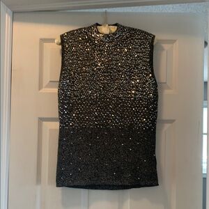 TanJay Black Sleeveless Sequin Blouse